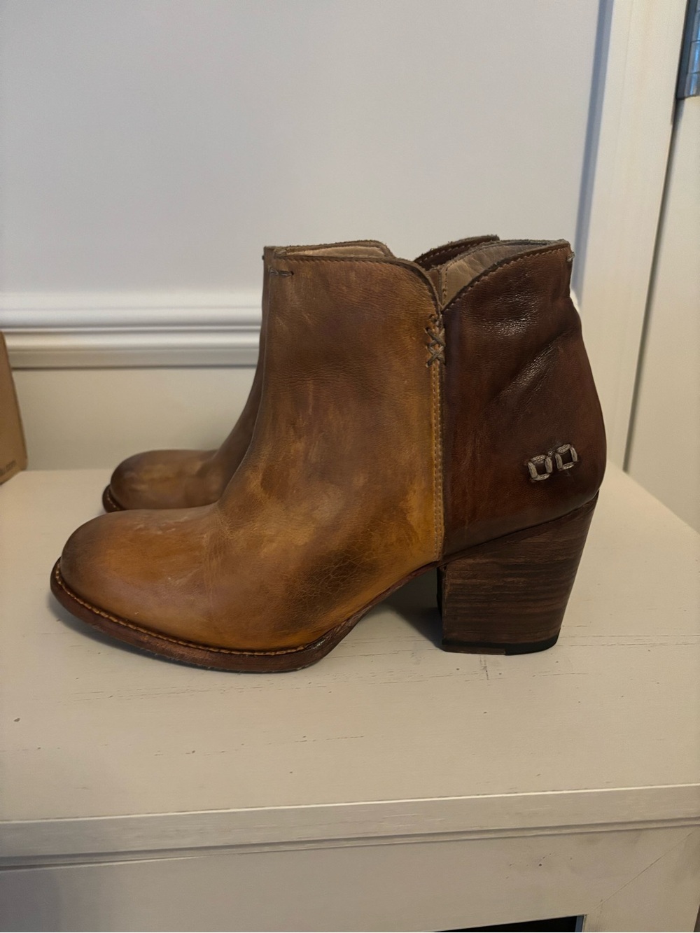 Women's Bed Stu Cobbler Series Distressed Ankle Boots -  Block Heel